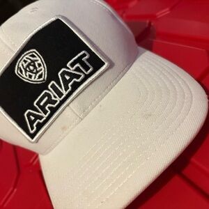 Ariat White Cap with Black Patch